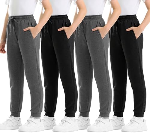 4-Piece Boys Soft Fleece Athletic Joggers