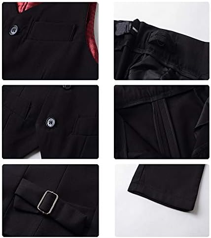 SaiLiiny Boys 4-Piece Slim Fit Suits Set Kids Formal Dress in Black and Blue Perfect Choice for Groomsmen and Kids