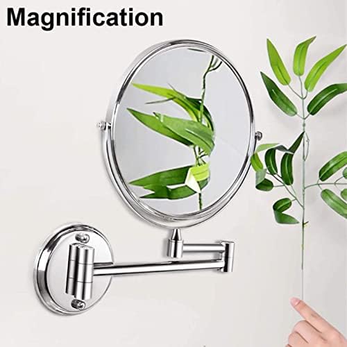 Wall-Mounted Double-Sided Makeup Mirror with 360 Swivel 3x Magnification for Bathroom