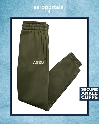AEROPOSTALE Boys Jogger Set - 2-Piece Sherpa Lined Pullover Hoodie Fleece Sweatpants