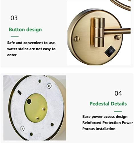 360 Wall-Mounted Makeup Mirror with LED Light