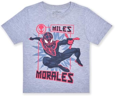 Marvel Spider-Man Miles Morales 2-Piece T-Shirt Shorts Set Fun Character Design for Little Boys