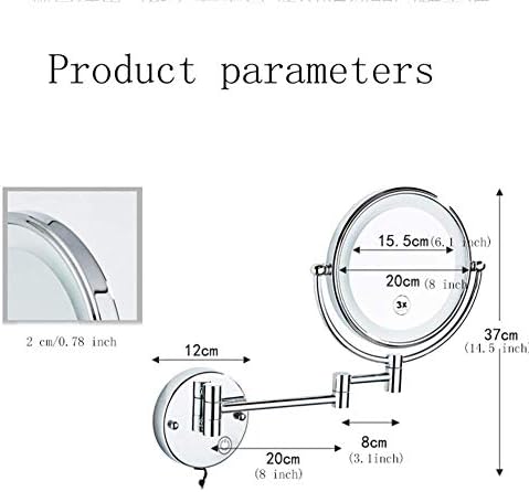 8 Inch Two-Sided Swivel Makeup Mirror with LED Light and Magnification