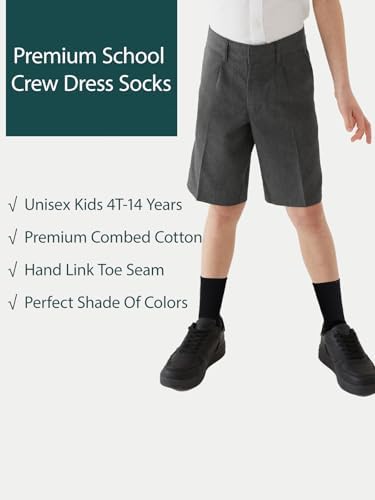 COTTON DAY Unisex Kids Soft Cotton Crew Socks 6 Pack