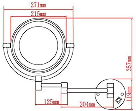 AMHIL Makeup Mirror Wall Mounted 360 Rotating Extendable Round 1