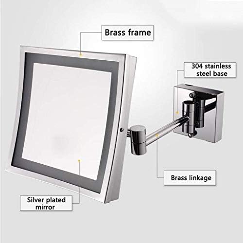 DEIHGE 3X Magnification LED Makeup Mirror Wall Mounted Vanity Mirror