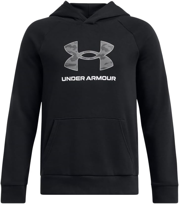 Under Armour Boys Rival Fleece Big Logo Print Fill Hoodie Stay Warm Comfortable Rival Print Design