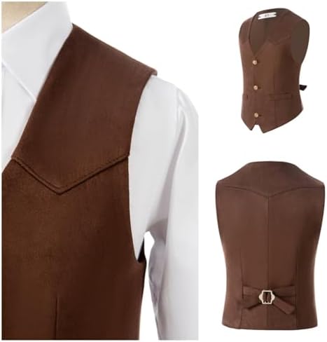 Retro Boys Western Vest Suede Cowboy Costume Vest