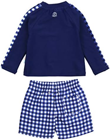 SwimZip Boys Long Sleeve Rash Guard Swim Shorts Set - UPF 50 Sun Protection