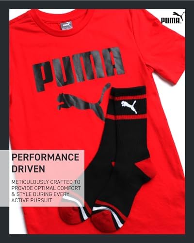 PUMA Boys Hype Unders Sleek Graphic T-Shirt Crew Socks Set