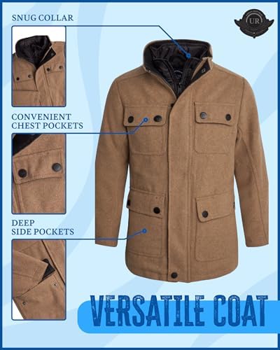 URIAN Style for Boys Warm StylishWinter Jackets 4-20 Double Zip SnapClosure Bib Insert