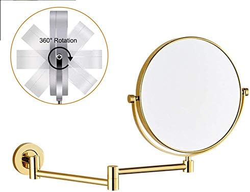 Wall-Mounted Makeup Mirror with 360-Degree Swivel