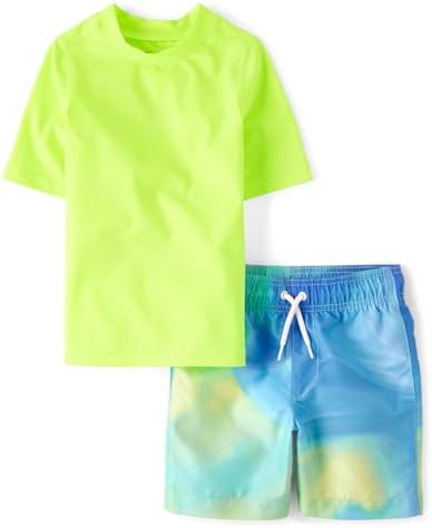 The Childrens Place Boys RashGuard and Swim Trunk Set