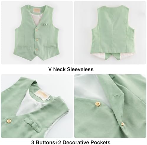 LOLANTA Boys Linen Suit 4-Piece Summer Outfit for Beach Graduation