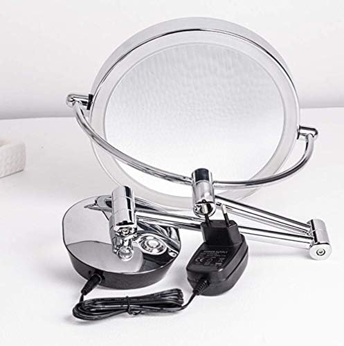 Wall Mount LED Makeup Mirror 5X Magnifying 8-Inch Double Sided Vanity Mirror with 360 Swivel UK Plug