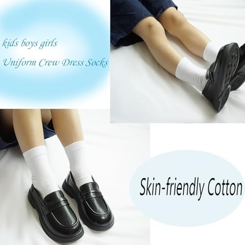 Calf Socks for Kids 3 Pairs Boys Girls Crew Dress Socks