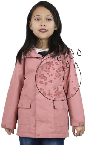 Wooksmi Kids Rain Jacket - Waterproof Windproof for Boys Girls Stay Dried Style