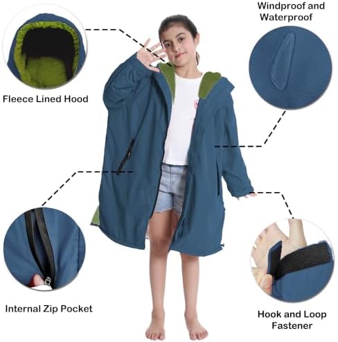 Comfortable Waterproof Windproof High-performance surf parka for boys - perfect for swimming camping outdoor activities