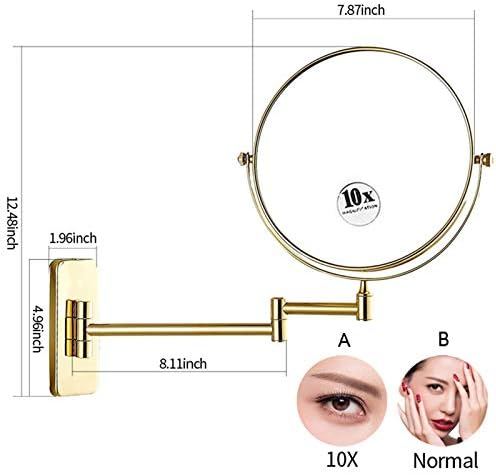 NOVOCE Adjustable Wall-Mounted Makeup Mirror Double-Sided Swivel Foldable Design Perfect for Home Professionals