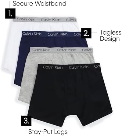 Buckle Up for Comfort Four-Packed Cotton Boxer Briefs for Boys