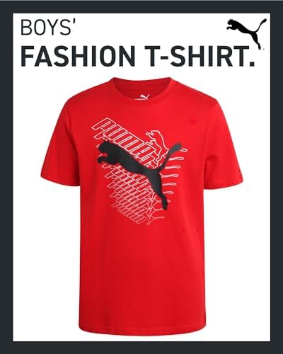 Puma Boys T-Shirt with Cat Logo - Athletic Short Sleeve Tee