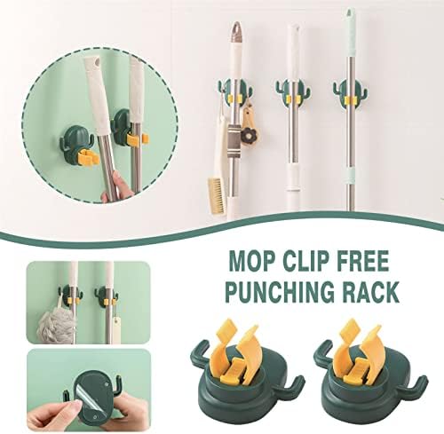 Bilikeyu Travel Bathroom Nail-Clip Wall-Mounted Mop Holder