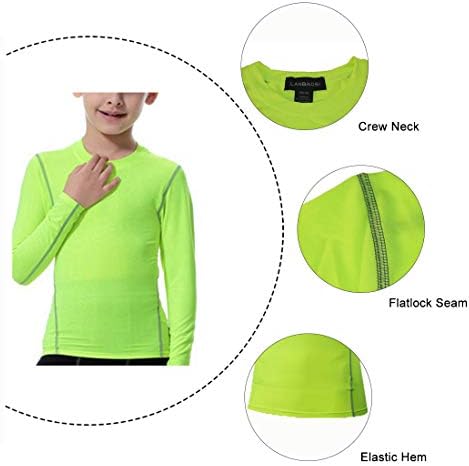 LANBAOSI Boys Girls Long Sleeve Compression Soccer T-Shirt