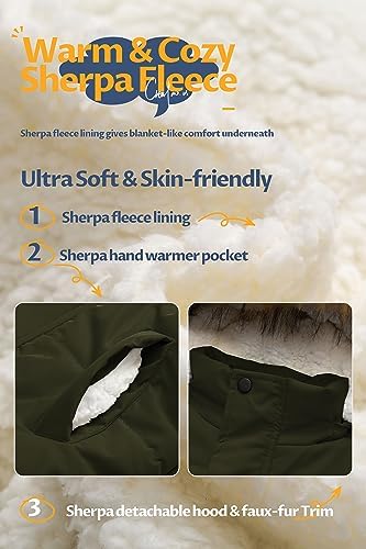 CREATMO US sherpa parka boys winter