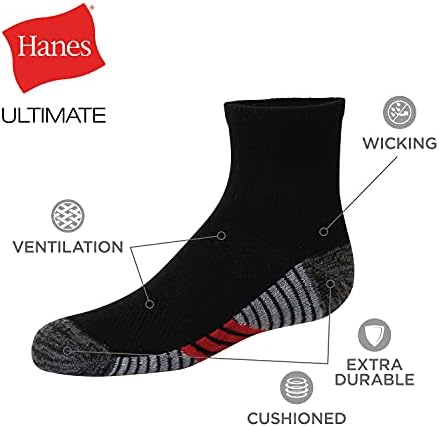 Hanes Boys No Show Sport Socks 10 Pair Black Grey Small US