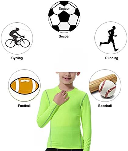 LANBAOSI Boys Girls Long Sleeve Compression Soccer T-Shirt