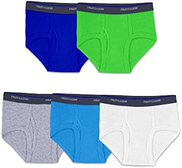 Fruit of the Loom Boys Tag-Free Cotton Briefs 5-Pack Assorted Colors for Infants Toddlers