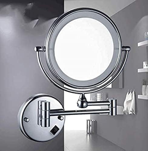 NOVOCE Wall-Mounted Vanity Mirror with LED Illumination - 360-Degree Rotation Magnifying Beauty Tool