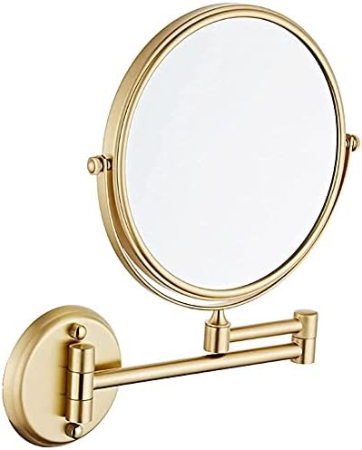 DEIHGE 5X Magnifying Vanity Mirror Double-Sided Wall-Mounted Brushed Gold