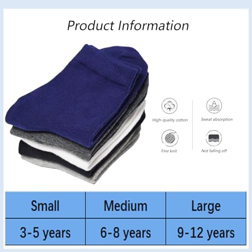 Calf Socks for Kids 3 Pairs Boys Girls Crew Dress Socks