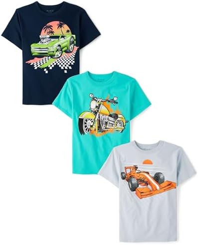 vehicle graphic T-Shirts for Boys Set of 3