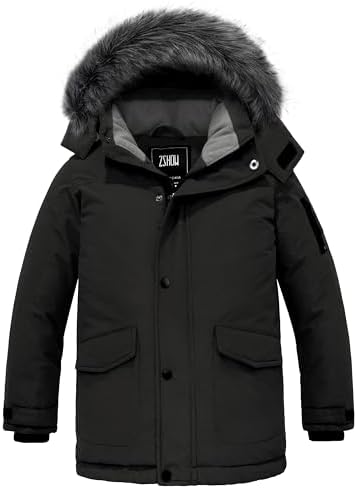 ZSHOW Boys Warm Winter Coat Waterproof Parka Hooded Puffer Jacket
