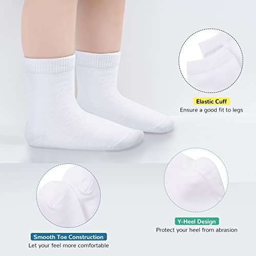 BOOPH 12 Pairs Boys Girls Athletic Crew Socks