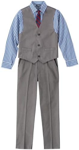 IZOD Boys 4-Piece Set with Collared Dress Shirt Tie Vest and Pants 1