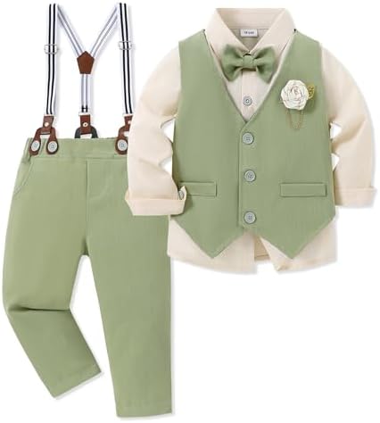 WESIDOM toddler boys formal suiting set with bowtie