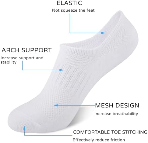 Comfoex Boys Socks - Comfortable Arch Support Non-Slip 10 Pairs