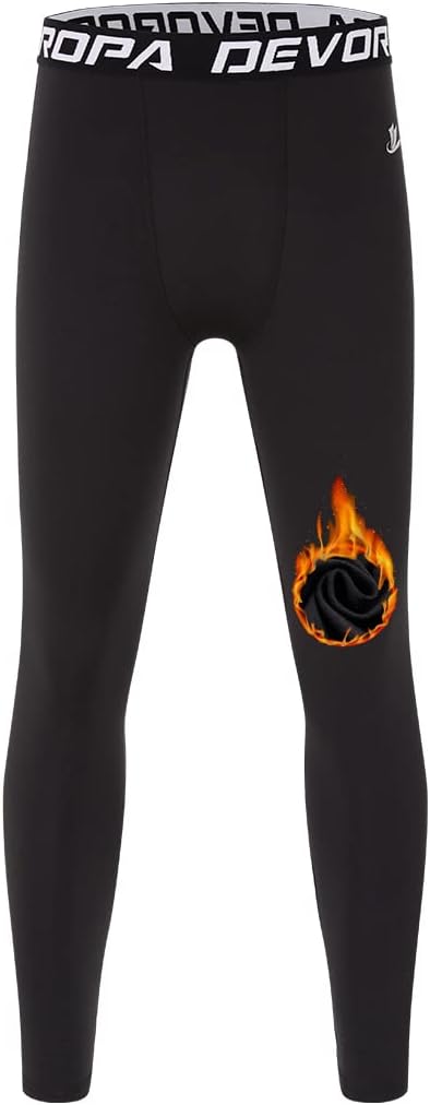 Devoropa Youth Boys Compression Leggings Warm Support for Sports