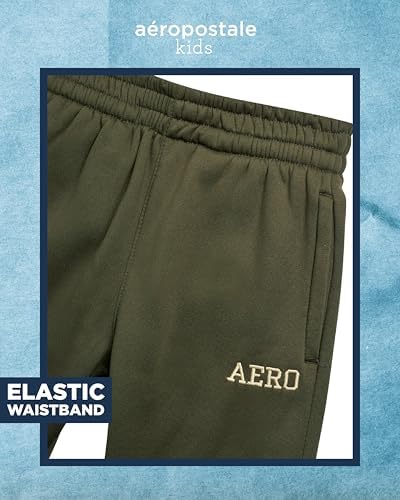 AEROPOSTALE Boys Jogger Set - 2-Piece Sherpa Lined Pullover Hoodie Fleece Sweatpants