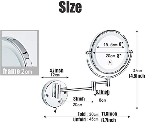 AMHIL Makeup Mirror Wall Mounted 360 Rotate