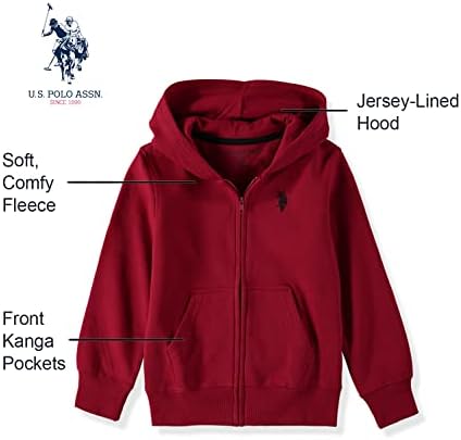 US Polo Assn Boys Zip Front Hoodie