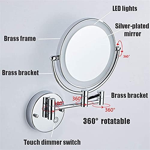 Makeup 360-degree Extendable Vanity Mirror Black