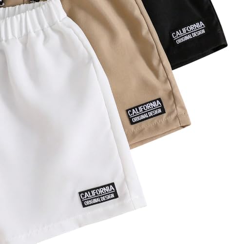 Toddler Boy Shorts 3 Piece Letter Patch Set