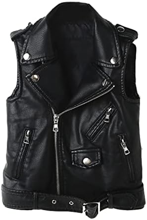 Kids Faux Leather Vest Jacket for Boys Girls