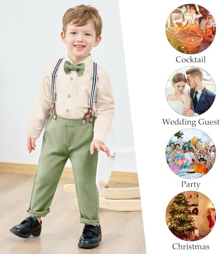 WESIDOM toddler boys formal suiting set with bowtie