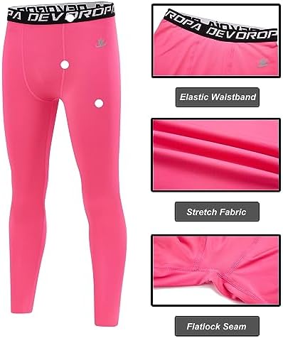 DEVOROPA Youth Boys Compression Leggings Thermal Tights
