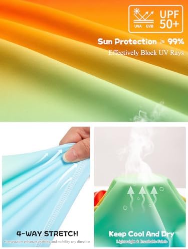 Haloumoning Boys Gradient Rash Guard UPF50 Sun Shirts